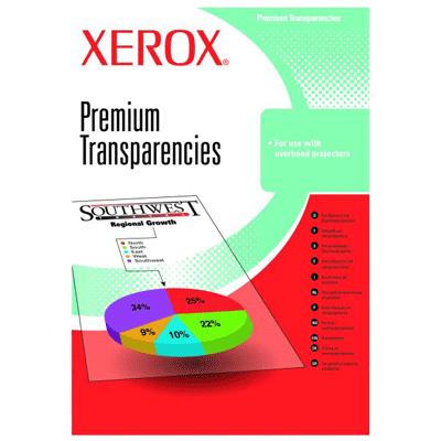 Xerox Transparencies 8.5"x11" Removable Stripe