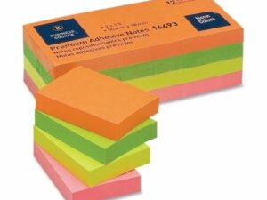 Pads 1.5x2 Neon Colours Adhesive Notes 12/Pk