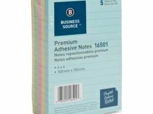 Pads 4x6 Pastel Colours Adhesive Notes 5/Pk
