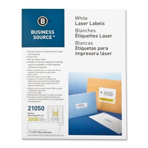 Labels 1x2.62 White Mailing 3000/Pk