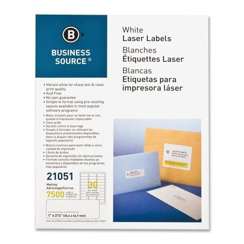 Labels 1x2.62 White Mailing 7500/Pk