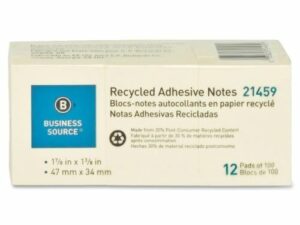 Pads 1.5x2 Yellow Recycled Adhesive Notes 12/Pk