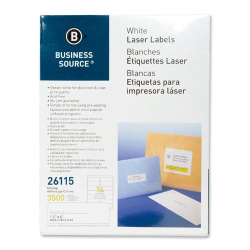 Labels 1.33x4 White Mailing 3500/Pk
