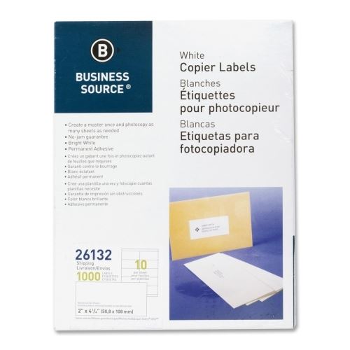 Labels 2x4.25 White Copier Shipping 1000/Pk