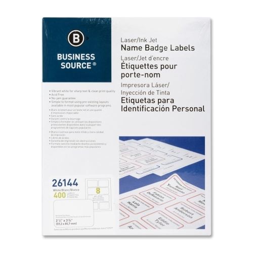 Label Laser/InkJet White Badges 2.33x3.38 400/Pk