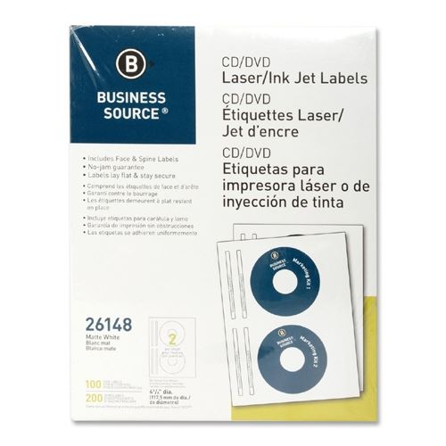 Labels Premium CD/DVD White 100/Pk