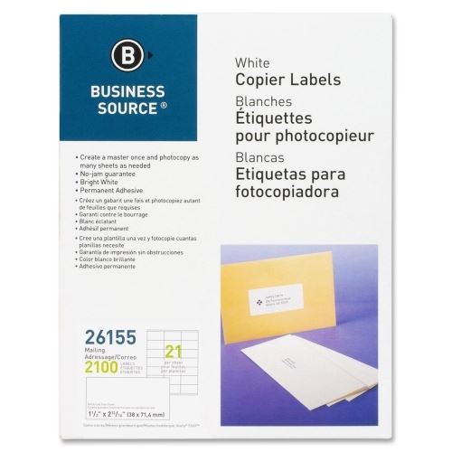 Labels 1.5x2.81 White Copier Address 2100/Pk