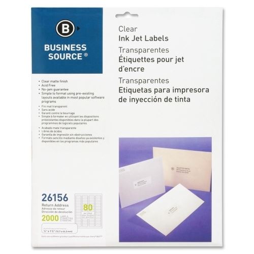 Labels .5x1.75 Clear Ink Jet Address 2000/Pk