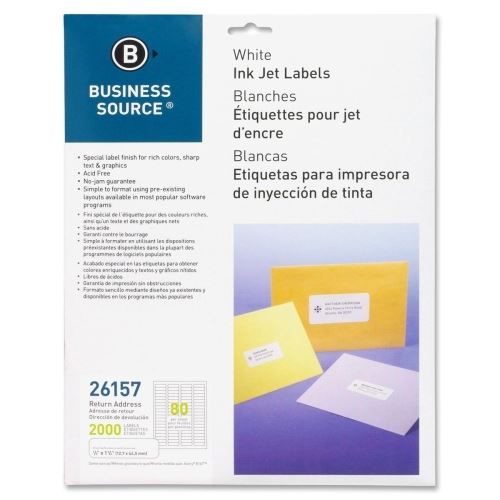 Labels .5x1.75 White InkJet Return Address 2000/Pk