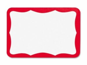 Label Self Adhesive Red Badges 3.5x2.25 100/Pk