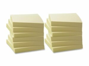 Pads 3x3 Yellow Recycled Adhesive Notes 12/Pk
