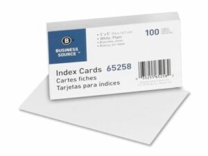 Index Cards White Plain 3x5 100/Pk