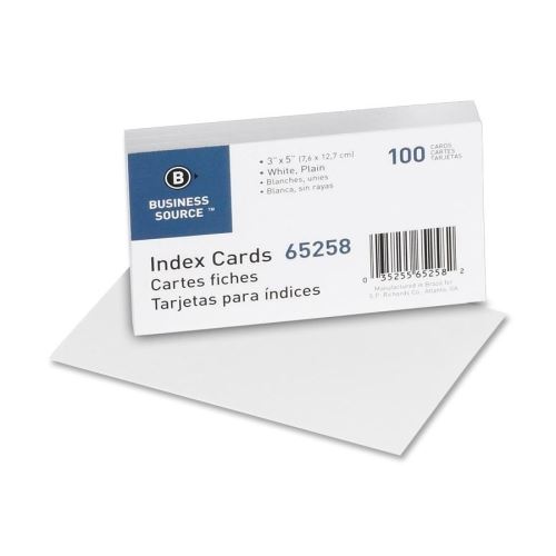 Index Cards White Plain 3x5 100/Pk