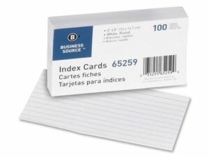 Index Cards White Ruled 3x5 100/Pk