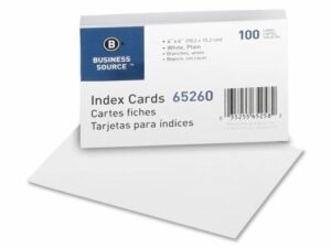 Index Cards White Plain 4x6 100/Pk