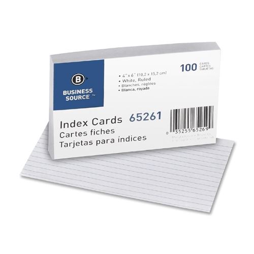 Index Cards White Ruled 4x6 100/Pk