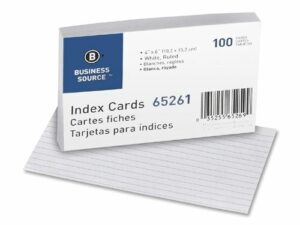 Index Cards White Ruled 4x6 100/Pk