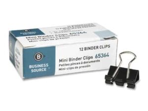 Clips Binder Mini (9/16" W) 1/4" 12/Pk