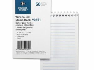 Pads 3x5 White Wire Memo Books Narrow 50Shts 12/Pk