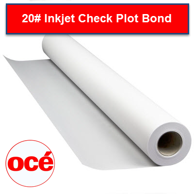 Bond Paper Roll 20lb 24"x150' 2" Core. Carton of 4.